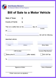 Free Vehicle Bill of Sale Texas [Form, Templates, PDF] - Bill of Sale ...